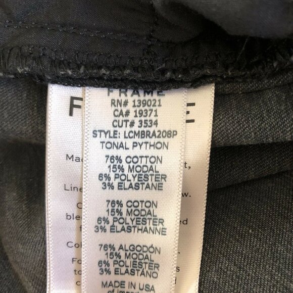 Frame Le Crop Mini Boot Black Tonal Python Jeans - Picture 7 of 11